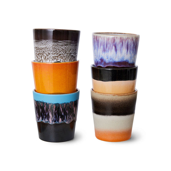 STELLAR סט כוסות קרמיקה בצבעים שונים